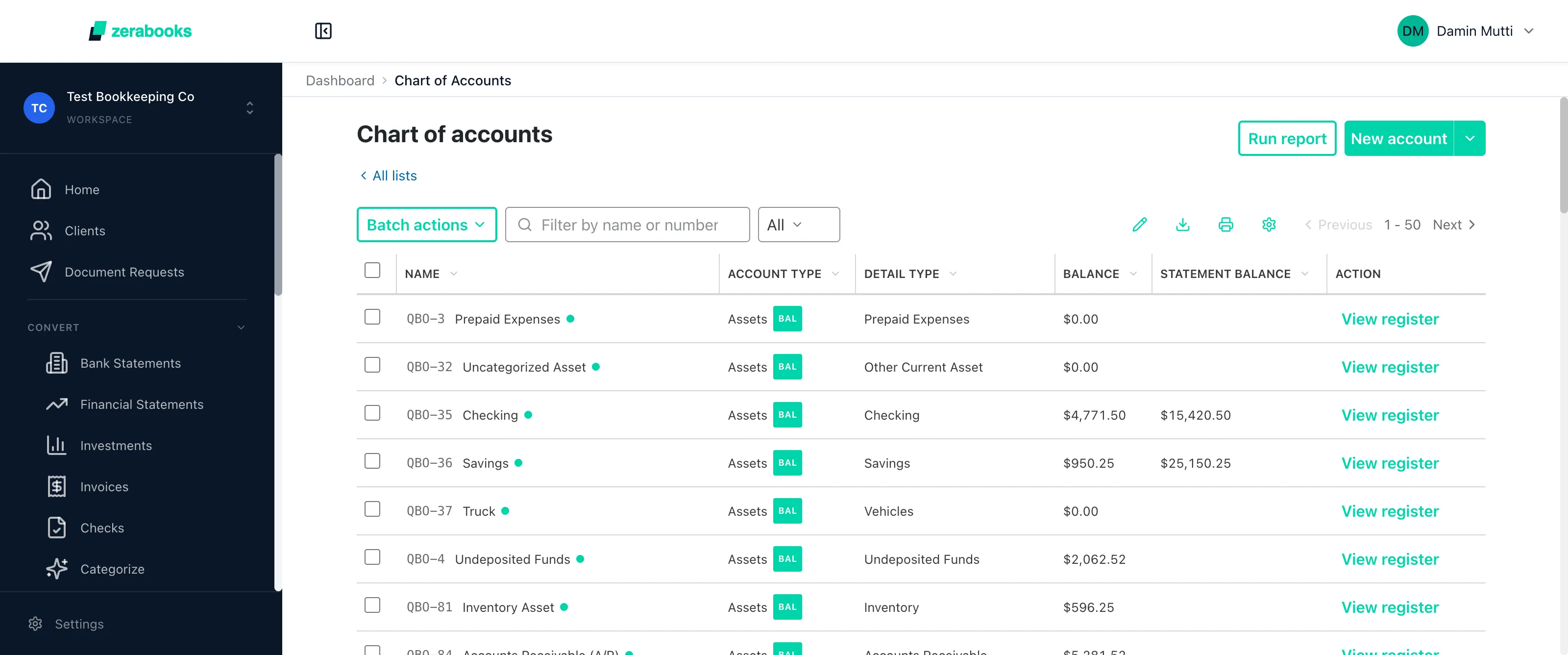 Chart of Accounts